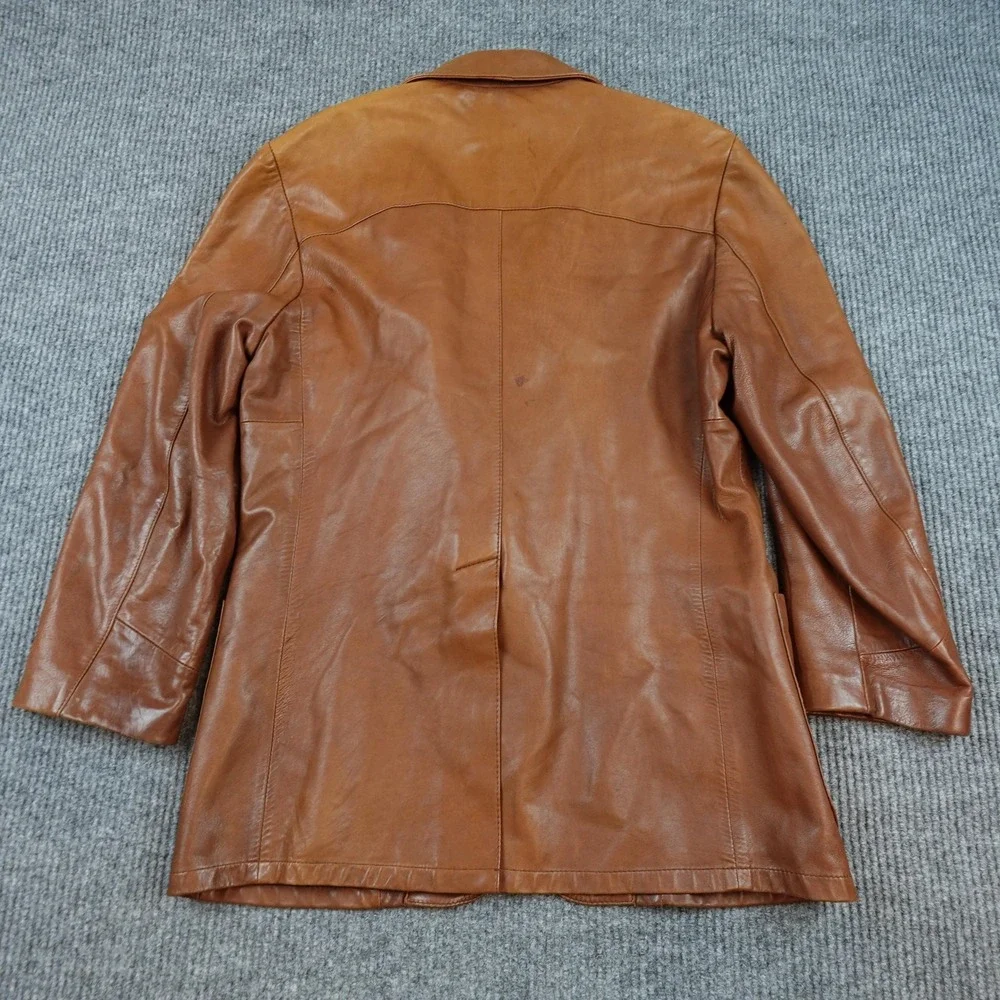 Vintage Remy Blazer Mens 42 Brown Leather Sport Coat 2 Button Jacket Butter Soft